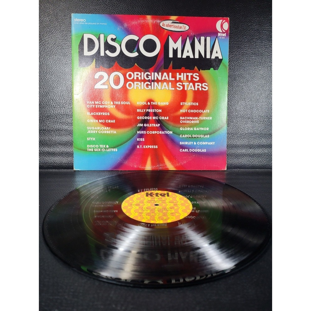 DISCO MANIA ~ 20 ORIGINAL HITS / STARS ~ LP K-TEL I1975 ~ Great Shape